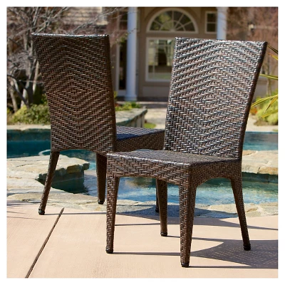 Brooke Set Of 2 Wicker Patio Chairs - Multi Brown - Christopher Knight Home 3 Brooke Set Of 2 Wicker Patio Chairs - Multi Brown - Christopher Knight Home