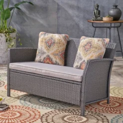St. Lucia Wicker Loveseat - Gray - Christopher Knight Home 11 St. Lucia Wicker Loveseat - Gray - Christopher Knight Home -Outdoor Furniture Store GUEST e66f1fce 27cd 4583 9a0f 393d732650dd