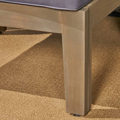 Grenada 2pc Acacia Wood Patio Chat Set - Gray/Dark Gray - Christopher Knight Home 6 Grenada 2pc Acacia Wood Patio Chat Set - Gray/Dark Gray - Christopher Knight Home - Image 4