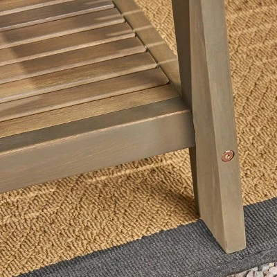 Grenada 2pc Acacia Wood Patio Chat Set - Gray/Dark Gray - Christopher Knight Home 9 Grenada 2pc Acacia Wood Patio Chat Set - Gray/Dark Gray - Christopher Knight Home - Image 7