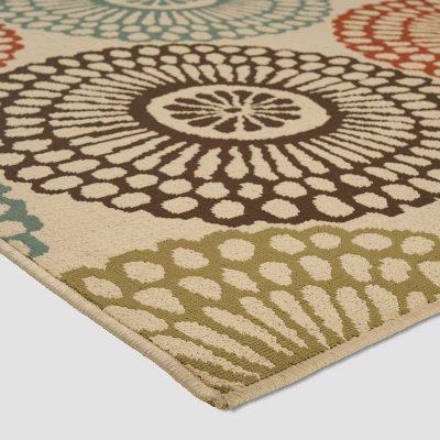 5' X 8' Seastar Medallion Outdoor Rug Beige/Blue - Christopher Knight Home 3 5' X 8' Seastar Medallion Outdoor Rug Beige/Blue - Christopher Knight Home