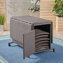 Maldives 7pc Foldable Wicker Dining Set - Brown - Christopher Knight Home 9 Maldives 7pc Foldable Wicker Dining Set - Brown - Christopher Knight Home -Outdoor Furniture Store GUEST e8941021 99ea 4b17 b919 40e9f107b5cf