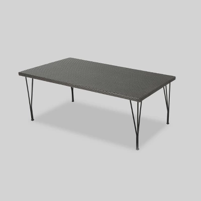 Nash 7pc Wicker Dining Set - Gray - Christopher Knight Home 4 Nash 7pc Wicker Dining Set - Gray - Christopher Knight Home - Image 2