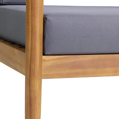 Magnolia 2pc Patio Acacia Wood Club Chairs - Teak/Dark Gray - Christopher Knight Home 4 Magnolia 2pc Patio Acacia Wood Club Chairs - Teak/Dark Gray - Christopher Knight Home - Image 2