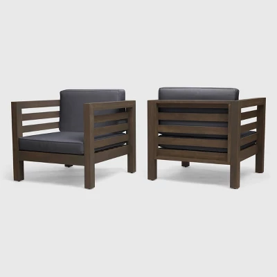 Oana 2PK Acacia Wood Club Chairs - Christopher Knight Home 8 Oana 2PK Acacia Wood Club Chairs - Christopher Knight Home - Image 6