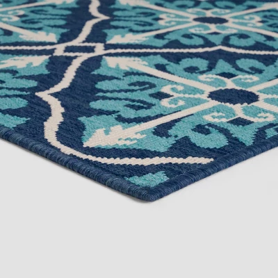 5'3" X 7' Morocco Trellis Outdoor Rug Ivory/Blue - Christopher Knight Home 3 5'3" X 7' Morocco Trellis Outdoor Rug Ivory/Blue - Christopher Knight Home