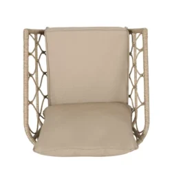 4pc Bruce Outdoor Wicker Set With Cushions Light Brown/Beige - Christopher Knight Home -Outdoor Furniture Store GUEST ea2ab678 b07f 401b b49c f4ddb39a98c6 2