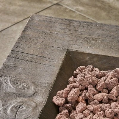 Landman Square 32" Lightweight Concrete Gas Fire Pit - Natural - Christopher Knight Home 5 Landman Square 32" Lightweight Concrete Gas Fire Pit - Natural - Christopher Knight Home - Image 3