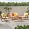 Temecula Outdoor Acacia Wood 4 Seater Chat Set With Cushions - Brown Patina/Cream - Christopher Knight Home 1 Temecula Outdoor Acacia Wood 4 Seater Chat Set With Cushions - Brown Patina/Cream - Christopher Knight Home -Outdoor Furniture Store GUEST ebca4df9 d75f 4d48 8eed f69d8026fdac