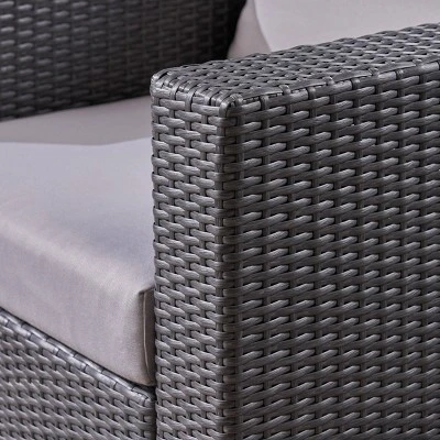 Santa Rosa 8pc Wicker & Aluminum Sofa Dining Set - Gray/Silver - Christopher Knight Home 5 Santa Rosa 8pc Wicker & Aluminum Sofa Dining Set - Gray/Silver - Christopher Knight Home - Image 3