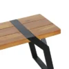 Varva Outdoor Acacia Wood Dining Bench Teak/Black - Christopher Knight Home