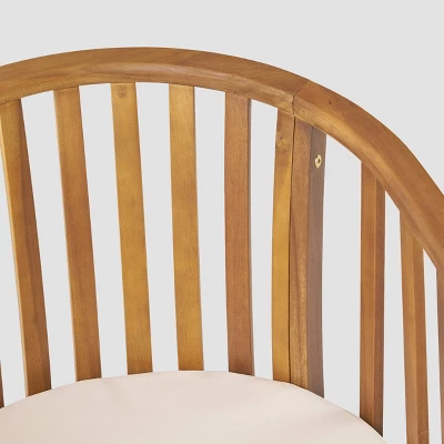 Alondra 5pc Acacia Wood Circular Dining Set - Teak - Christopher Knight Home 4 Alondra 5pc Acacia Wood Circular Dining Set - Teak - Christopher Knight Home - Image 2