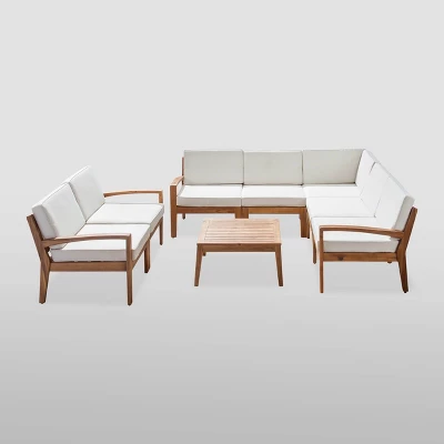 Grenada 8pc Acacia Sectional Sofa Set – Christopher Knight Home 3 Grenada 8pc Acacia Sectional Sofa Set – Christopher Knight Home