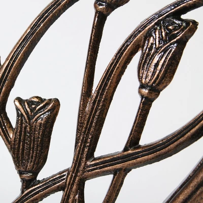 Nassau 3pc Cast Aluminum Patio Bistro Set - Brown - Christopher Knight Home 5 Nassau 3pc Cast Aluminum Patio Bistro Set - Brown - Christopher Knight Home - Image 3