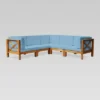 Brava 5pc Acacia Sectional Sofa Set - Teak/Blue - Christopher Knight Home -Outdoor Furniture Store GUEST f25ffc68 2fe9 46d6 a871 04bda08a419a