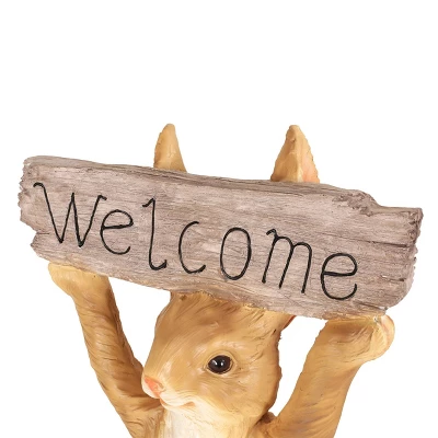 23.75" Concrete Corneu Outdoor Rabbit Garden Statue - White And Brown - Christopher Knight Home 11 23.75" Concrete Corneu Outdoor Rabbit Garden Statue - White And Brown - Christopher Knight Home - Image 9