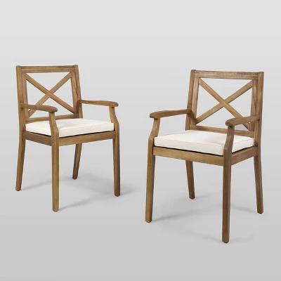 Perla 2pk Acacia Wood Patio Dining Chair - Christopher Knight Home 8 Perla 2pk Acacia Wood Patio Dining Chair - Christopher Knight Home - Image 6