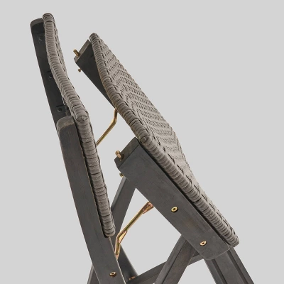 Polaris 3pc Wood And Wicker 26" Square Bar Set Dark Gray - Christopher Knight Home 5 Polaris 3pc Wood And Wicker 26" Square Bar Set Dark Gray - Christopher Knight Home - Image 3