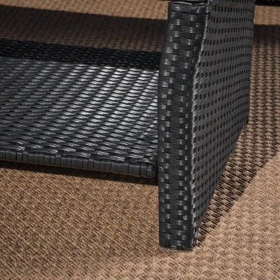 St. Lucia 4pc Wicker Patio Seating Set Black/White - Christopher Knight Home 8 St. Lucia 4pc Wicker Patio Seating Set Black/White - Christopher Knight Home - Image 6