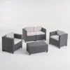 Waverly 4pc All Weather Faux Wicker Patio Chat Set - Dark Gray/Gray - Christopher Knight Home -Outdoor Furniture Store GUEST f6c87004 b45c 4c46 98b8 e7024b138ba6