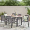Harding 7pc Outdoor Aluminum Dining Set - Natural/Gray/Dark Gray - Christopher Knight Home -Outdoor Furniture Store GUEST f7008245 6b89 415b b973 2f527d7e211f