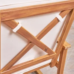 Candel Acacia Wood Rocking Patio Chair Teak / Cream - Christopher Knight Home -Outdoor Furniture Store GUEST f78b88a3 781a 40ad b0ce fb3cb3ac6c0d