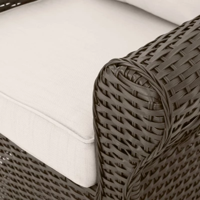 Amaya 5pc Outdoor 4 Wicker Swivel Chair & Fire Pit Set - Dark Brown/Beige/Matte Black - Christopher Knight Home 17 Amaya 5pc Outdoor 4 Wicker Swivel Chair & Fire Pit Set - Dark Brown/Beige/Matte Black - Christopher Knight Home - Image 15