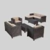 Puerta 9 Piece Wicker Seating Set -Brown/Beige - Christopher Knight Home -Outdoor Furniture Store GUEST f8e04e84 3798 4860 b6da 8f8ca3192a1b
