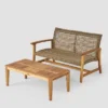 2pc Hampton Wood And Wicker Patio Loveseat And Coffee Table Set Gray - Christopher Knight Home 2 2pc Hampton Wood And Wicker Patio Loveseat And Coffee Table Set Gray - Christopher Knight Home -Outdoor Furniture Store GUEST f977320a 437e 4d77 93fb 09d03732c9a1
