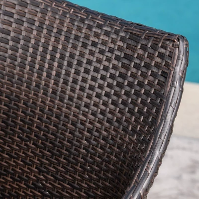 Piper 7pc Acacia & Wicker Dining Set - Teak/Brown - Christopher Knight Home 4 Piper 7pc Acacia & Wicker Dining Set - Teak/Brown - Christopher Knight Home - Image 2