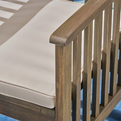 Casa 3pc Acacia Bistro Dining Set Gray/Cream - Christopher Knight Home 5 Casa 3pc Acacia Bistro Dining Set Gray/Cream - Christopher Knight Home - Image 3