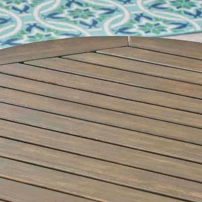 Arezzo 3pc Wood & Wicker Bistro Set - Gray/Gray - Christopher Knight Home 5 Arezzo 3pc Wood & Wicker Bistro Set - Gray/Gray - Christopher Knight Home - Image 3