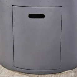 Aidan Outdoor Round Lightweight Concrete Gas Burning Fire Pit - Dark Gray - Christopher Knight Home -Outdoor Furniture Store GUEST fb13624d 17b2 49a3 9451 7465bac81913