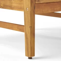 Perla 5pc Acacia Wood Sofa With Rectangular Fire Table - Teak/Cream/Light Gray - Christopher Knight Home -Outdoor Furniture Store GUEST fb6789cb fa91 43d9 8583 34f7b55835d2