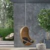 Orville Indoor/Outdoor Wicker Hanging Chair With 8' Chain - Light Brown/Dark Gray - Christopher Knight Home