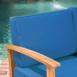 Perla 6pc Acacia Wood Patio Chat Set - Blue - Christopher Knight Home -Outdoor Furniture Store GUEST fc8d8cf1 3950 4160 886a a73bbabb0f3a