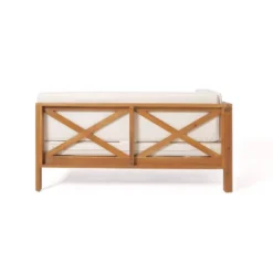 2pc Brava Outdoor Acacia Wood Left Arm Loveseat & Coffee Table With Cushion Teak/Beige - Christopher Knight Home -Outdoor Furniture Store GUEST fdebed3b 6254 46b5 93a8 85f5834b4bfd