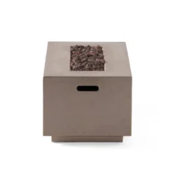 Aidan Outdoor 40000 BTU Light Weight Concrete Rectangular Fire Pit Light Gray - Christopher Knight Home -Outdoor Furniture Store GUEST fdf70ccd bf53 48cc 9e5a 1962b6283a14