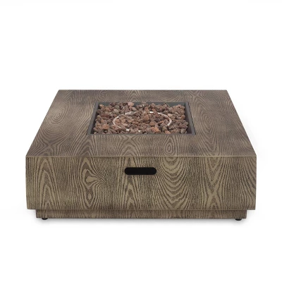 Wellington Outdoor 40000 BTU Square Fire Pit Brown - Christopher Knight Home 8 Wellington Outdoor 40000 BTU Square Fire Pit Brown - Christopher Knight Home - Image 6